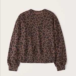 Abercrombie puff sleeve crew neck sweatshirt